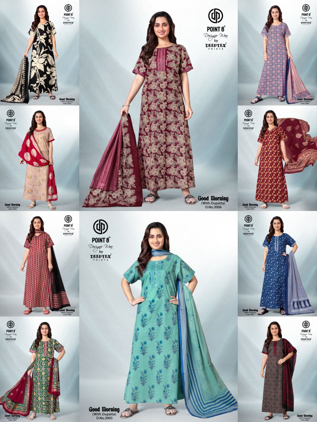Good Morning Vol 2 By Deeptex Cotton Printed Wholesale Nighty With Dupatta In India